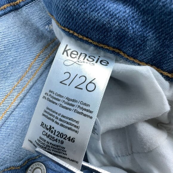 Kensie Jeans Skinny Jeans Vintage Luxe Distressed Ankle Slit Blue Size 2/26 - Picture 5 of 10